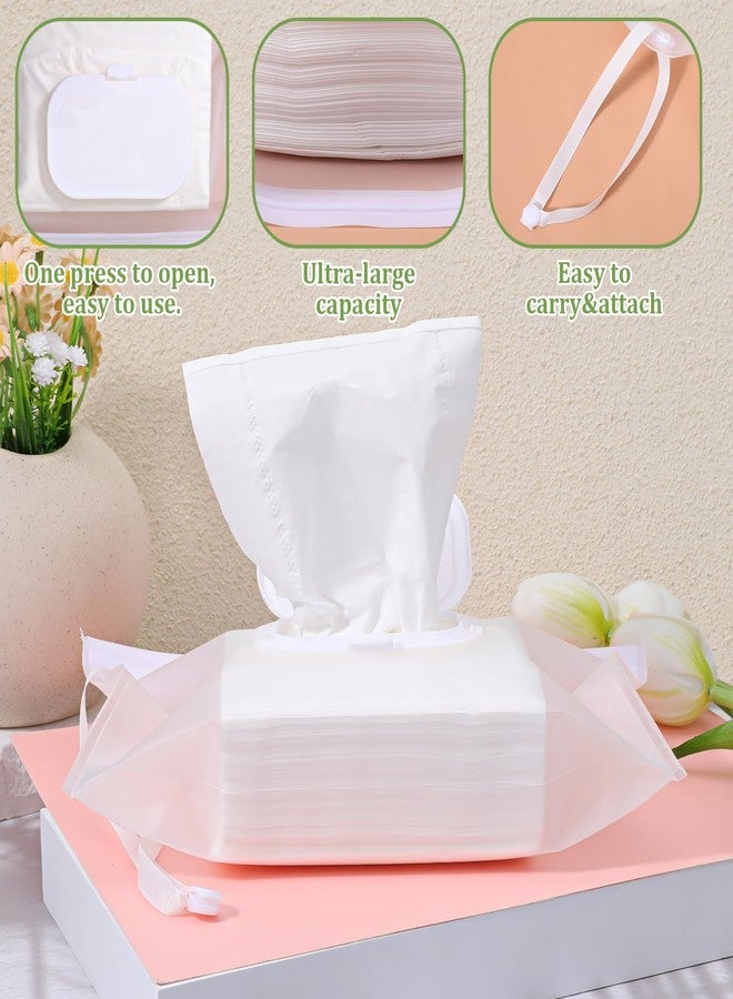 JIYIN Portable Wet Wipe Pouch Dispenser, 3 Pcs Clear Wipe Dispenser Reusable Refillable Wipe Holder Flushable Baby Wipe Case Wipes Container for Travel Strollers Backpacks Wallets(Square Cover) - Image 3